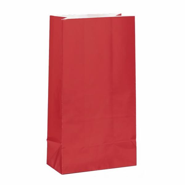 Party Favours & Bag Fillers | Red Paper Party Treat Bags X 12 Accessories & Decor Party Boxes