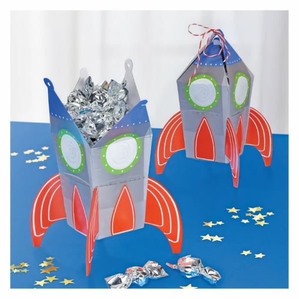 Party Favours & Bag Fillers | Space Blast Card Favour Boxes X 8 Accessories & Decor Party Favours & Bag Fillers