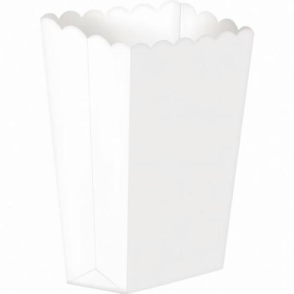 Party Favours & Bag Fillers | White Small Pop Corn / Treat Box X 5 Accessories & Decor Party Boxes