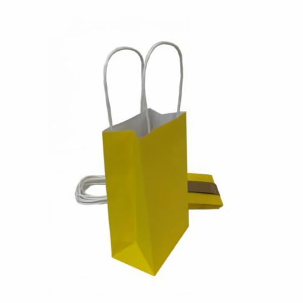 Party Favours & Bag Fillers | Yellow Paper Party Bags With Handles X 5 Accessories & Decor Party Favours & Bag Fillers