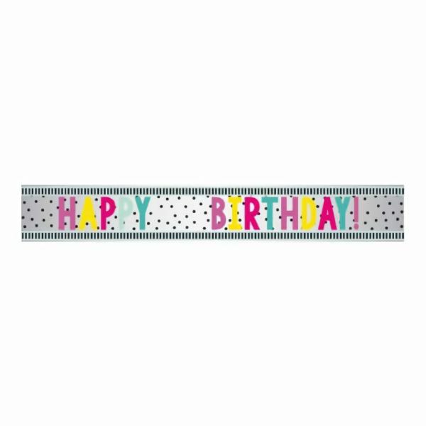 Pinatas | Happy Birthday Dots Foil Banner 1.8M Accessories & Decor Balloons