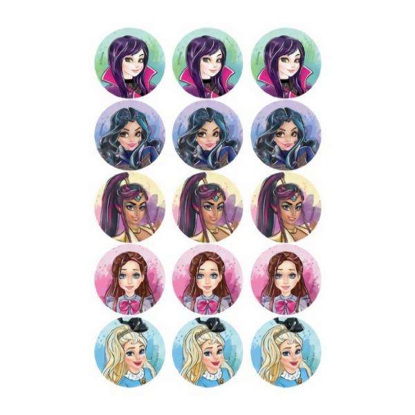 Cake Decorating Items | Descendants Edible Icing Cupcake Toppers X 15 Cake & Food Cake Decorating Items