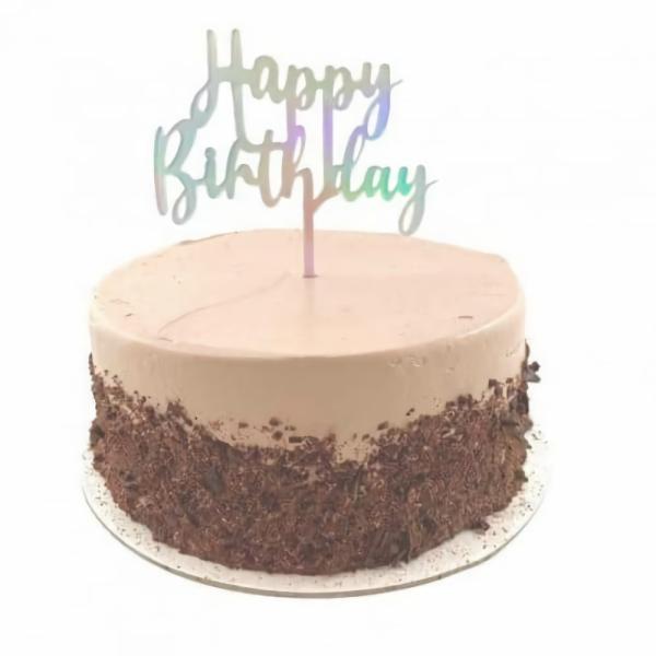 Candles | Iridescent Acrylic Happy Birthday Cake Topper Cake & Food Cake Decorating Items