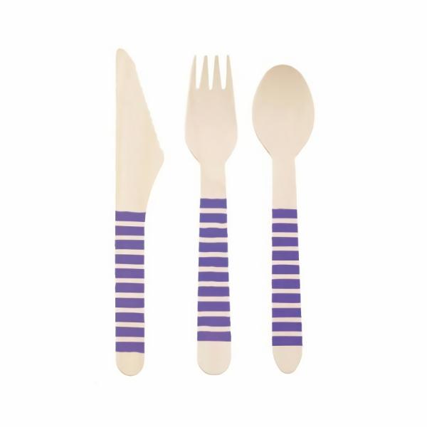 Cutlery & Catering | Wooden Purple Cutlery X 18 Accessories & Decor Cutlery & Catering